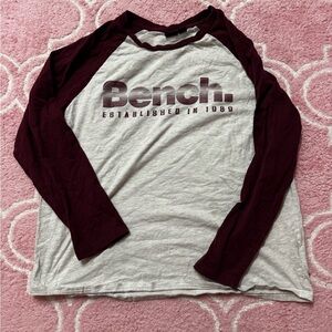 Bench Burgundy and White Raglan Shirt